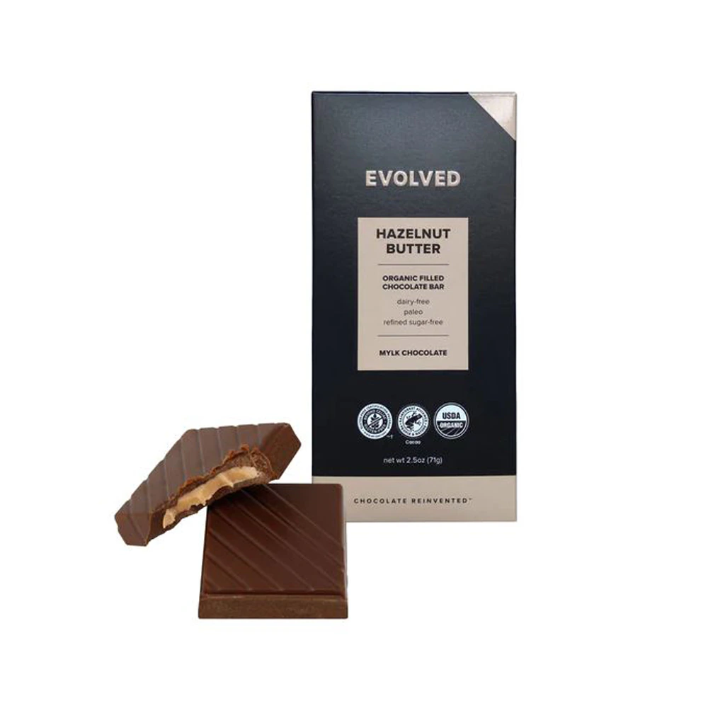 EatingEvolved Milk Chocolate Bar Organic Hazelnut Butter -- 2.5 oz