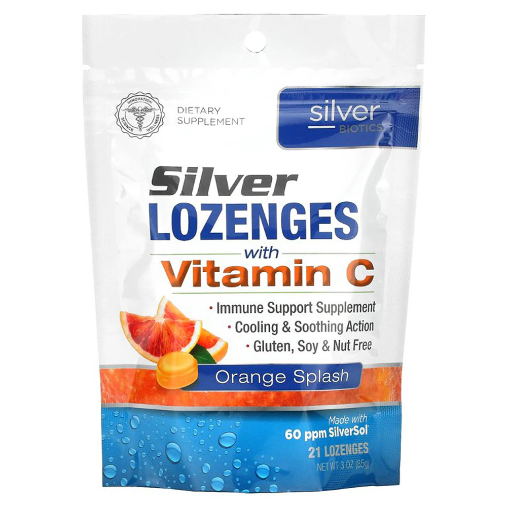 American Biotech Labs Silver Lozenges with Vitamin C Orange Splash -- 21 Lozenges