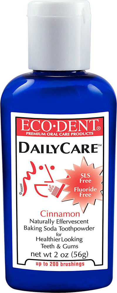 Eco-dent DailyCare Baking Soda Toothpowder Fluoride Free Cinnamon -- 2 oz