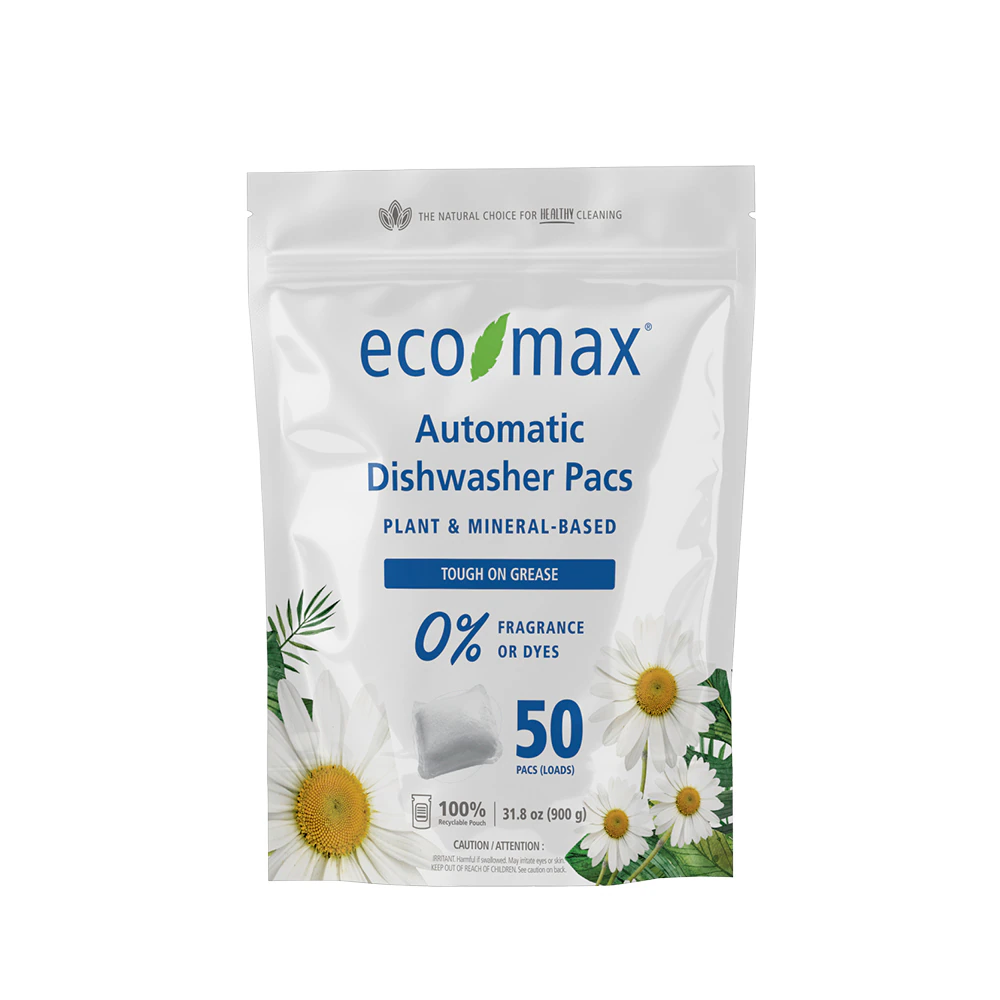 Eco-Max Automatic Dishwasher Pacs Fragrance Free -- 50 Sachet
