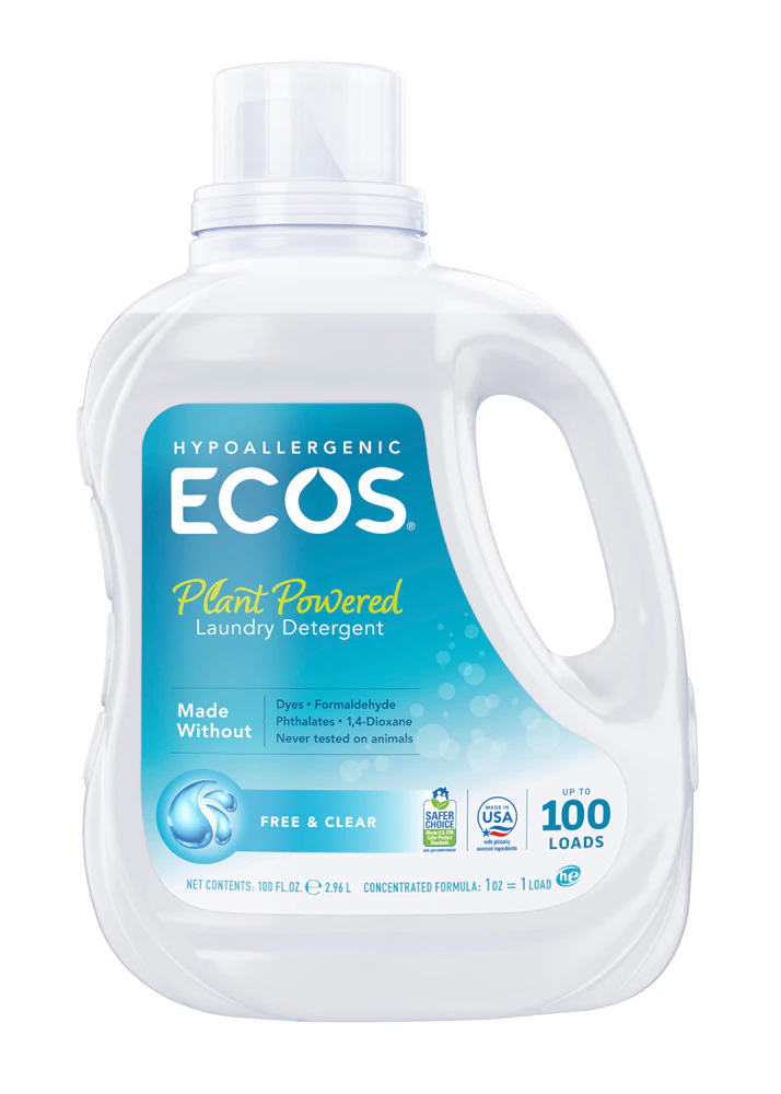 ECOS Hypoallergenic Laundry Liquid Detergent 100 Loads Free & Clear -- 100 fl oz