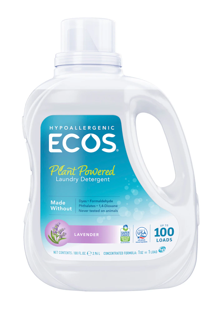 ECOS Hypoallergenic Laundry Liquid Detergent 100 Loads Lavender -- 100 fl oz