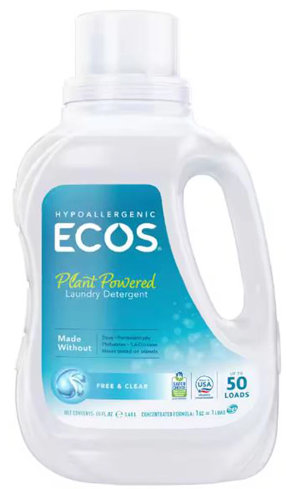 ECOS Hypoallergenic Laundry Liquid Detergent 50 Loads Free & Clear -- 50 fl oz