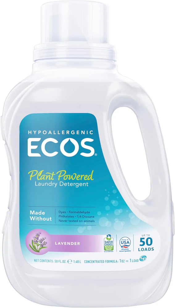 ECOS Hypoallergenic Laundry Liquid Detergent 50 Loads Lavender -- 50 fl oz