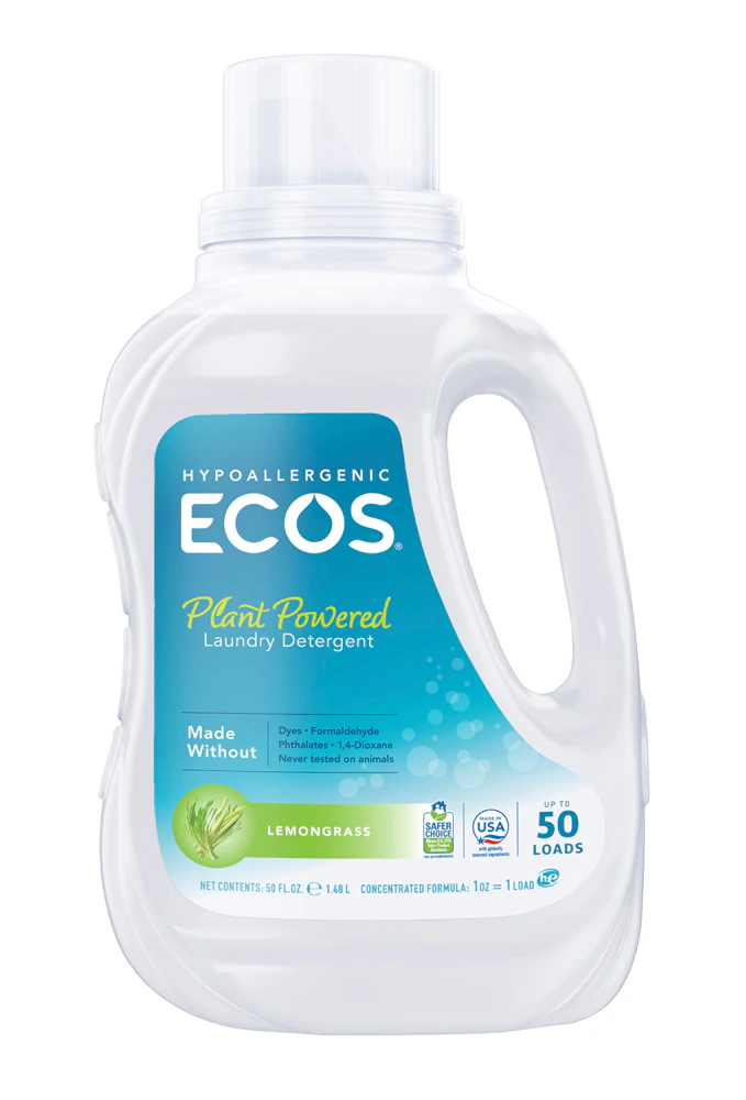 ECOS Hypoallergenic Laundry Liquid Detergent 50 Loads Lemongrass -- 50 fl oz