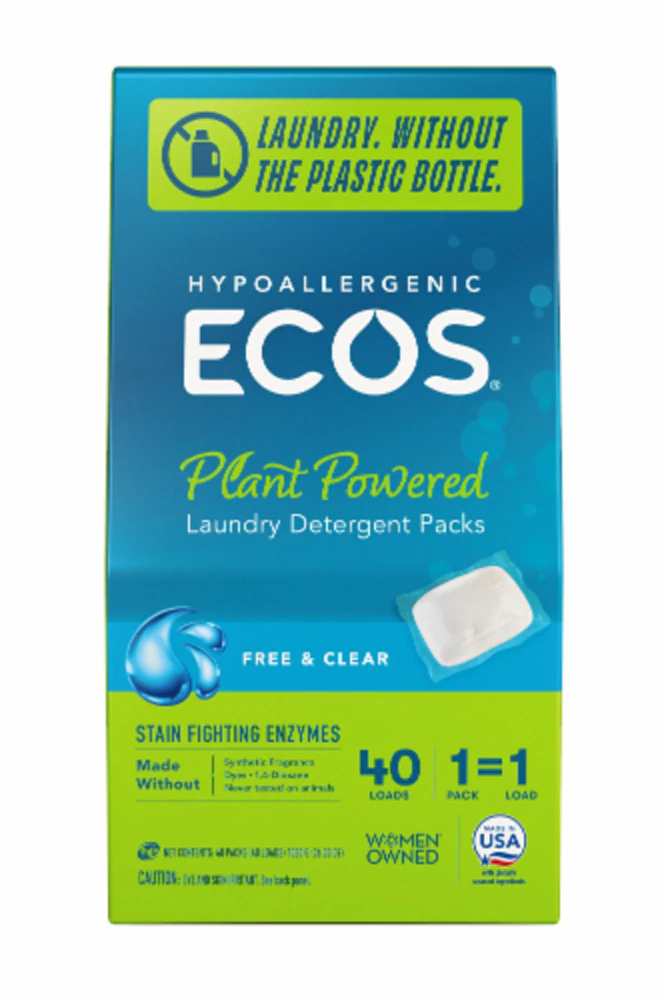 ECOS Laundry Detergent Packs Free & Clear -- 40 Loads
