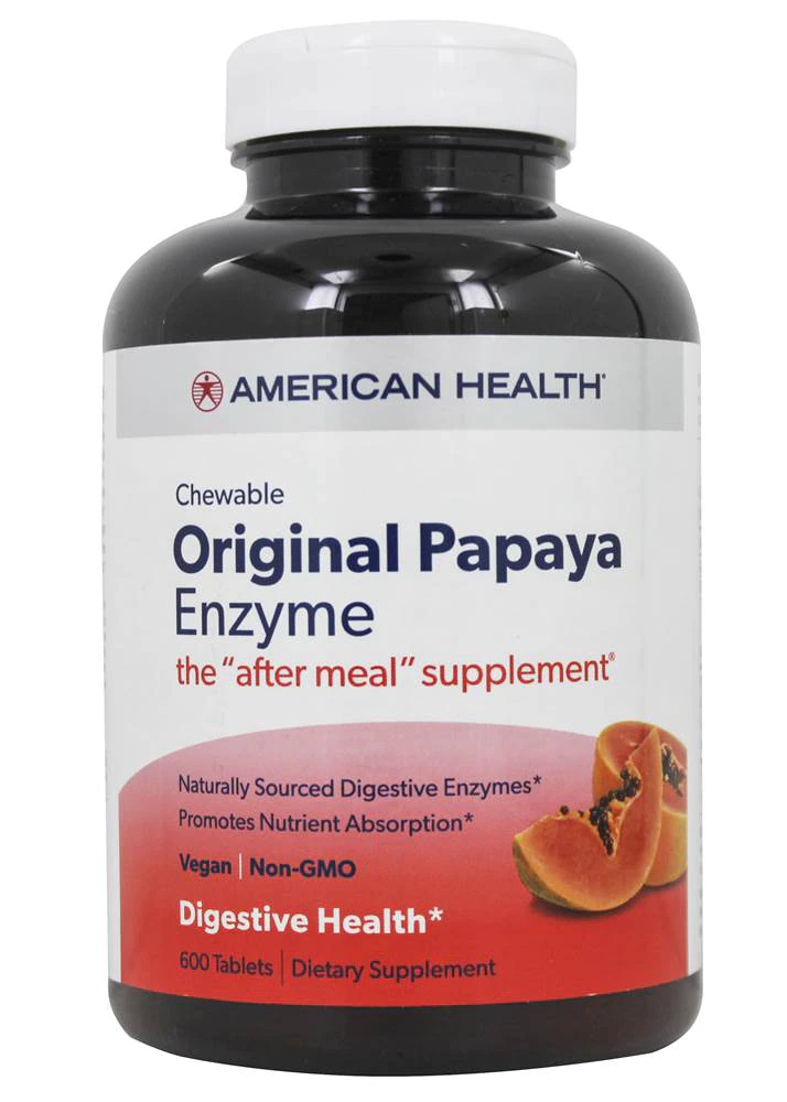 American Health Original Papaya Enzyme Chewable -- 600 Tablets