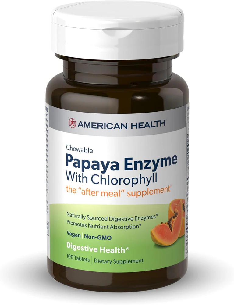 American Health Papaya Enzyme with Chlorophyll Chewable -- 100 Chewable Tablets