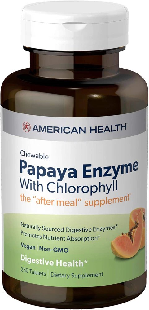 American Health Papaya Enzyme with Chlorophyll Chewable -- 250 Chewable Tablets