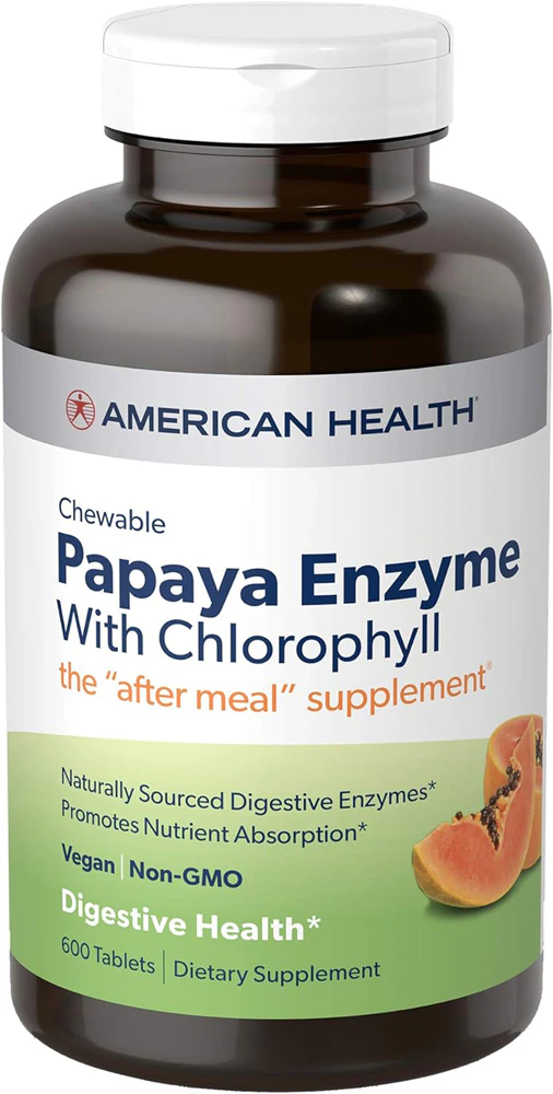 American Health Papaya Enzyme With Chlorophyll Chewable -- 600 Chewable Tablets