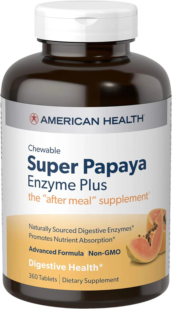 American Health Super Papaya Enzyme Plus Chewable -- 360 Chewable Tablets