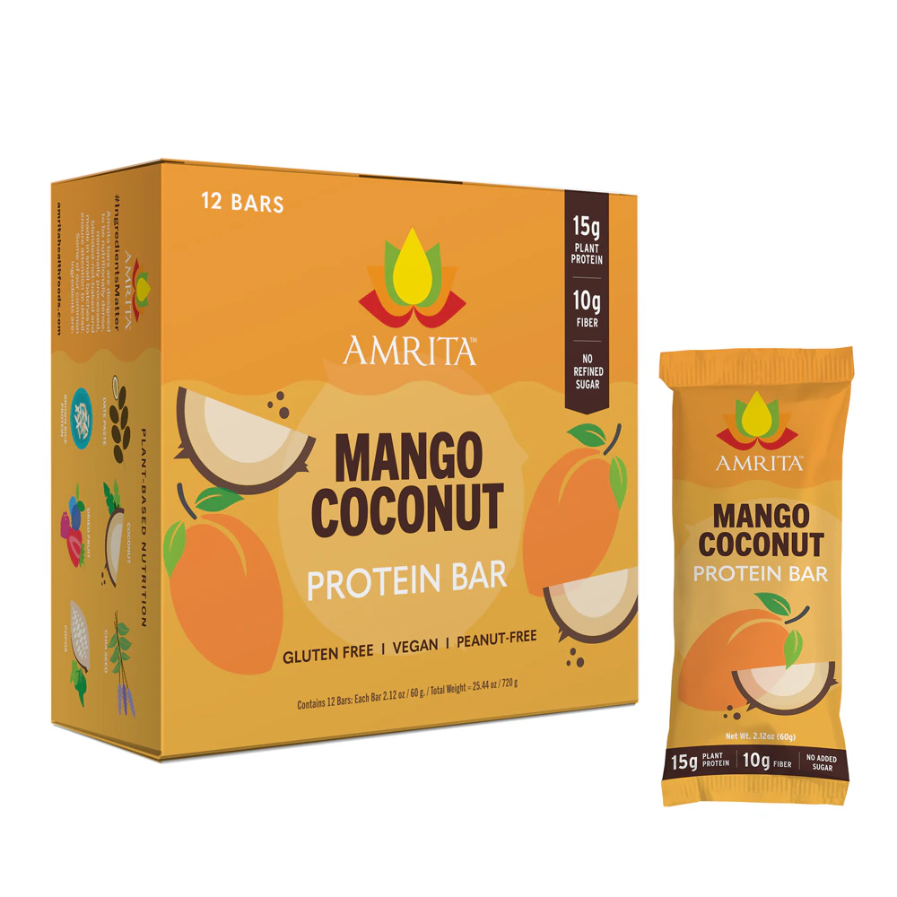 Amrita Protein Bar Mango Coconut -- 12 Bars