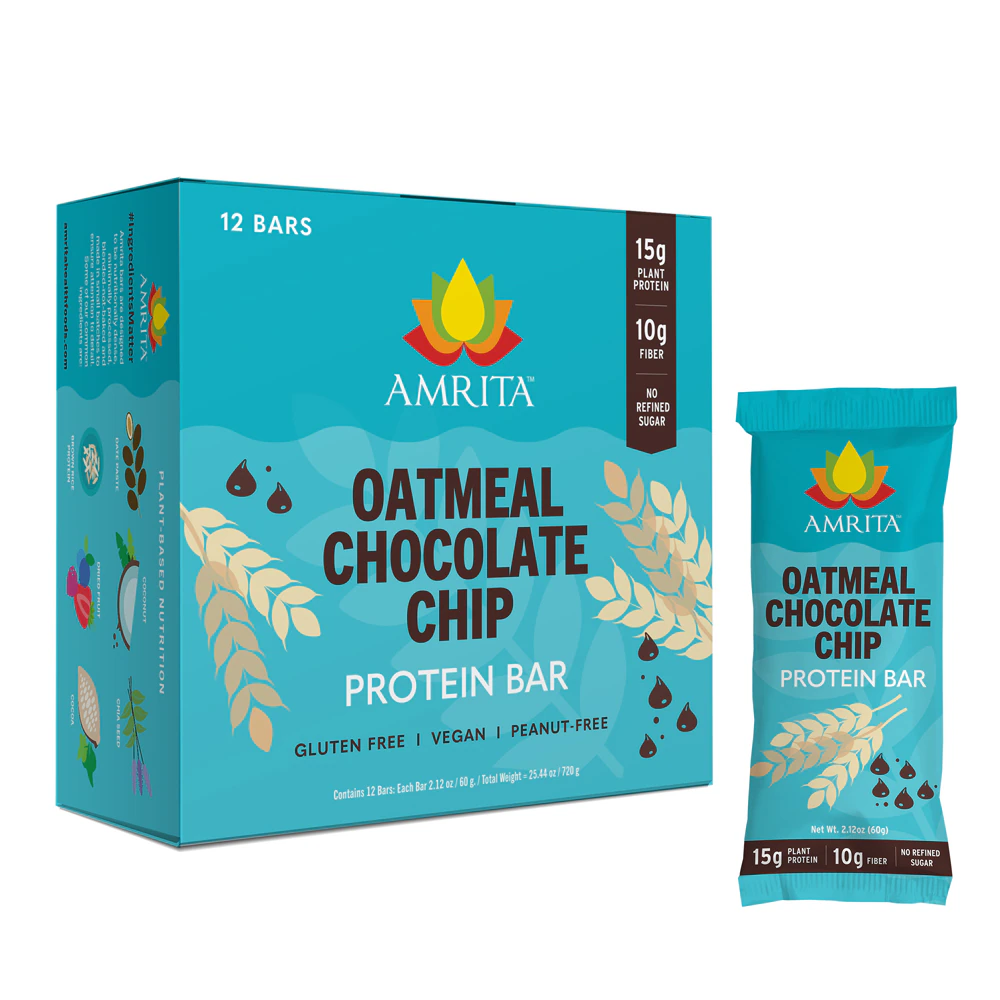Amrita Protein Bar Oatmeal Chocolate Chip -- 12 Bars