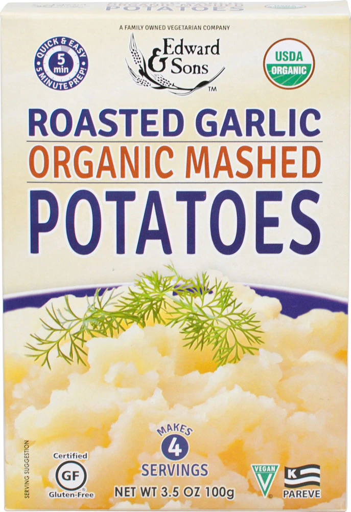 Edward & Sons Organic Mashed Potatoes Gluten Free Roasted Garlic -- 3.5 oz