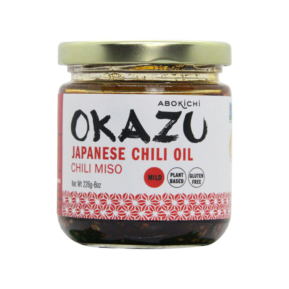 Abokichi OKAZU Japanese Chili Crisp Oil Gluten Free Chili Miso -- 8 oz