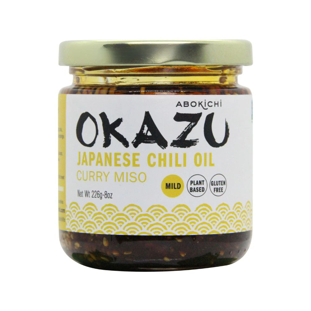 Abokichi OKAZU Japanese Chili Crisp Oil Gluten Free Curry Miso -- 8 oz