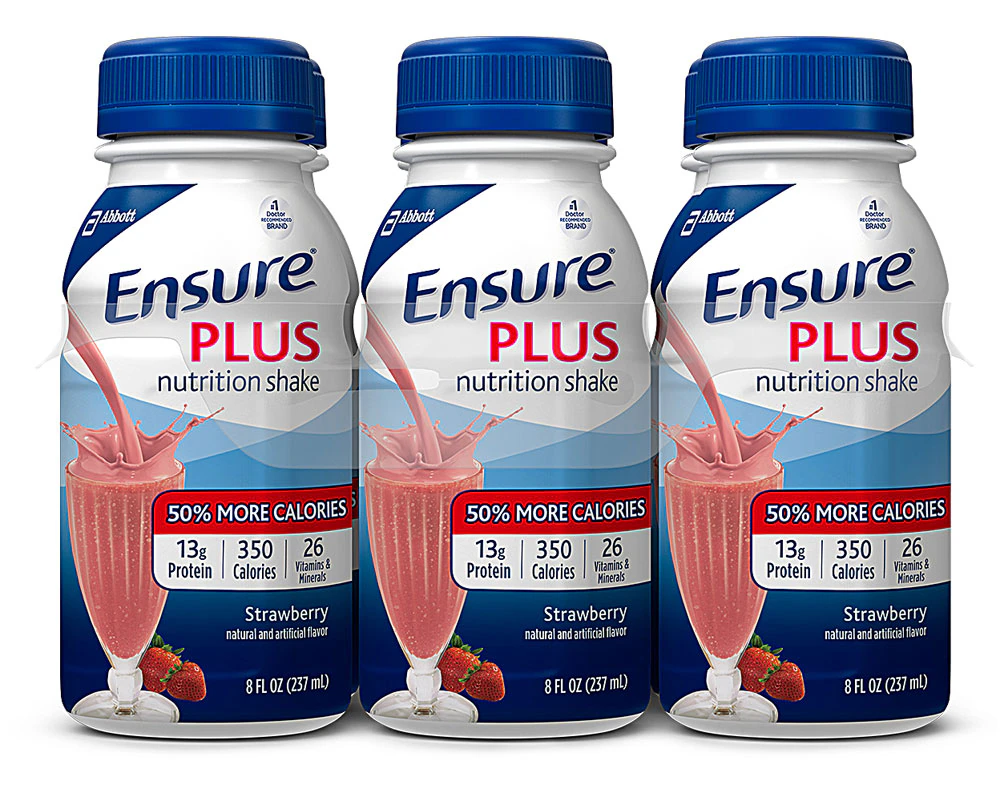Ensure Plus Nutrition Shake Strawberry -- 6 Bottles