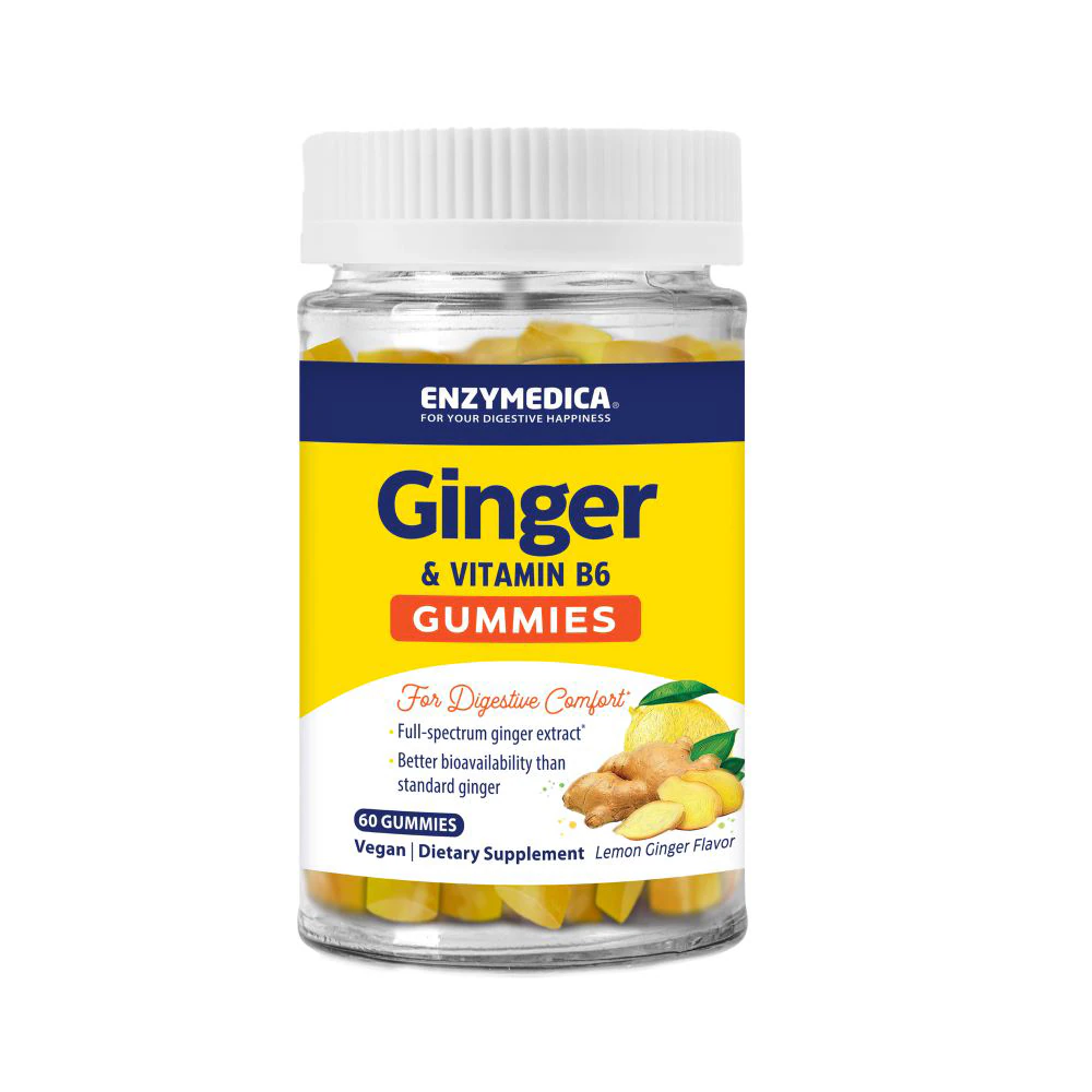 Enzymedica Ginger & Vitamin B6 Gummies Lemon Ginger -- 60 Gummies