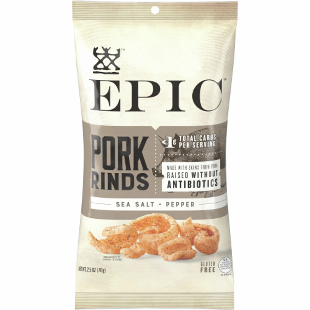 Epic Artisanal Pork Rinds Sea Salt & Pepper -- 2.5 oz
