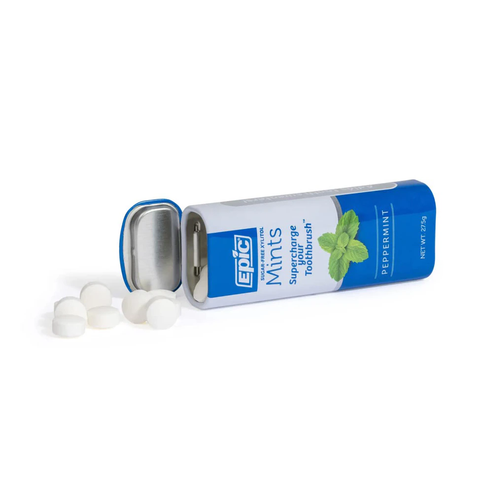 Epic Dental Xylitol Mints Sugar-Free Peppermint -- 60 Pieces