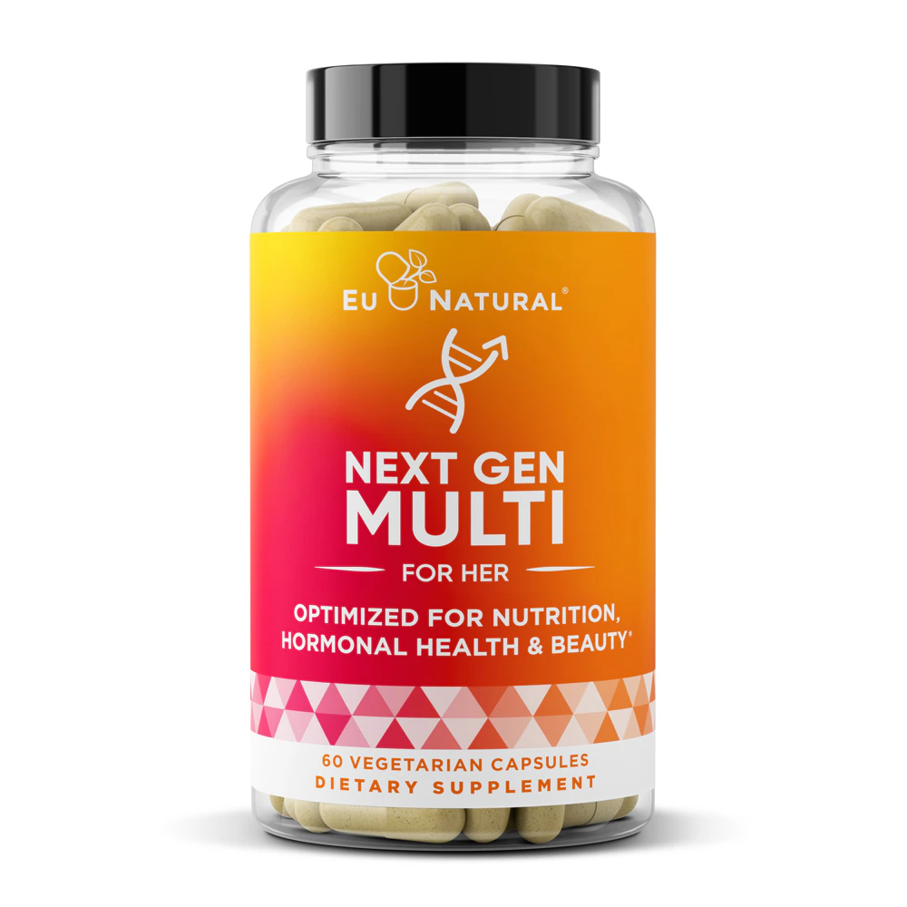 Eu Natural Next Gen Multivitamin for Women for Immunity Beauty Brain Energy Bones & Heart -- 60 Vegetarian Capsules