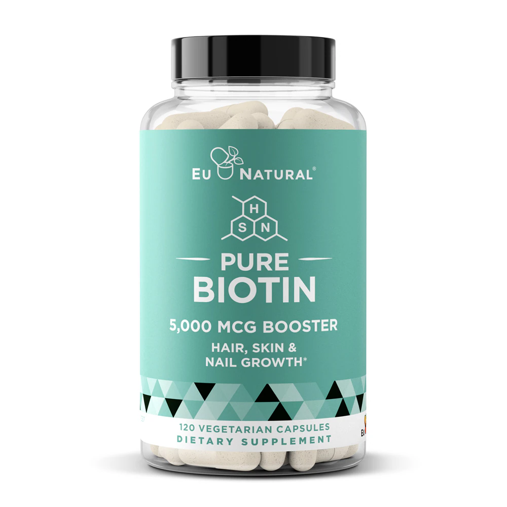 Eu Natural Pure Biotin - Hair Skin & Nails -- 5000 mcg - 120 Vegetarian Capsules