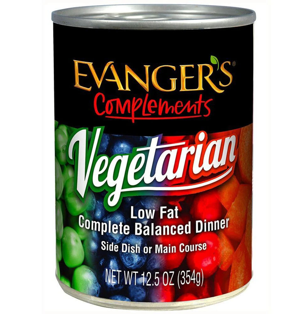 Evanger's Complements Dog + Cat Wet Food Vegetarian Balanced Dinner -- 12.5 oz